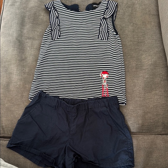 Emporio Armani Navy and White Kids Matching Set